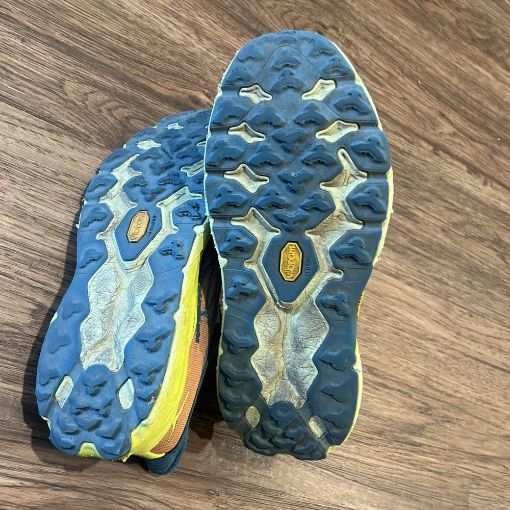 Hoka Speedgoat 5 Cushioned Trail Running Shoes Sneakers Blue Neon Size 9.5 Men's